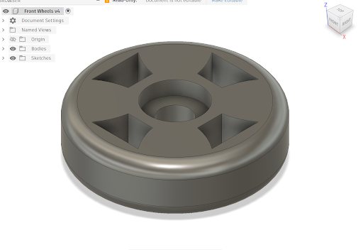 Fusion 360 model of the front wheel