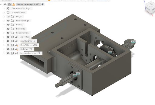 Fusion 360 model of the motor housing