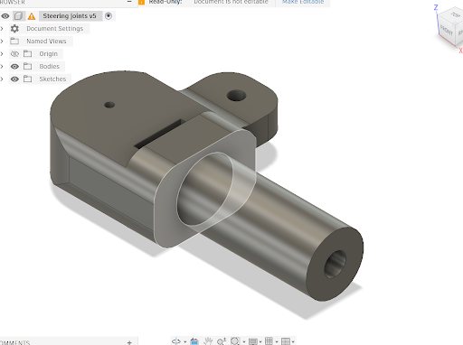 Fusion 360 model of the steering joint