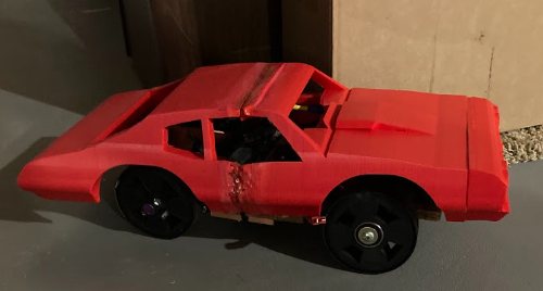 RC car with a 3D-printed 1970 Chevelle shell